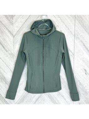 Lululemon Hooded Define Jacket Nulu Womens Size 8 Green Fern Full Zip